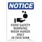 Signmission OSHA Notice, 7" Height, Food Safety Warning Sign With Symbol, 7" X 5", Portrait OS-NS-D-57-V-12839 - alternate 1